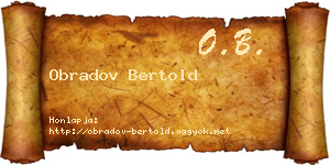 Obradov Bertold névjegykártya